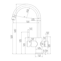 Model "Q" 3 Way goose neck mixer tap