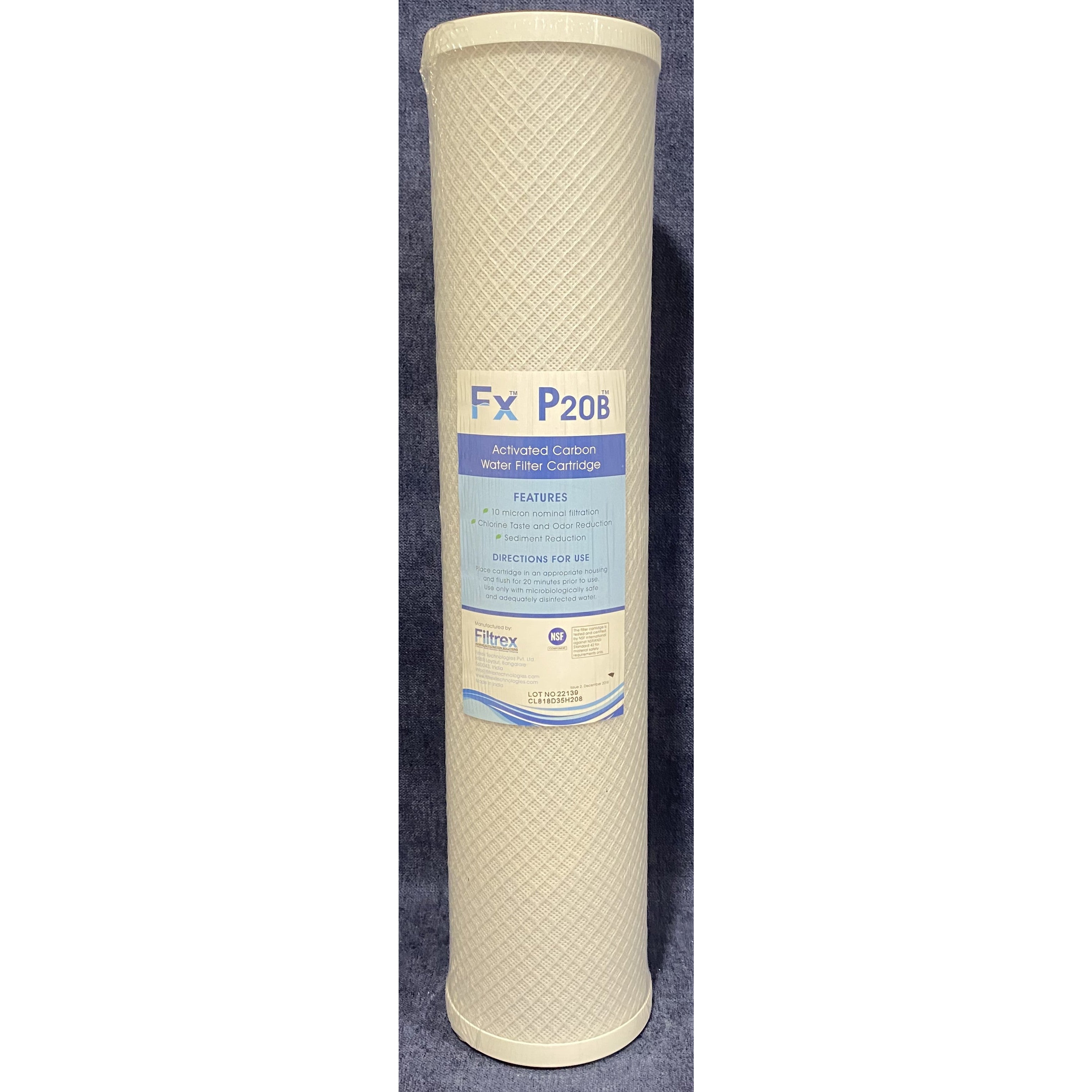 Bluonics 4-Pack Carbon Block Water Filters – 20x4.5 Inch – 5 Micron Whole House